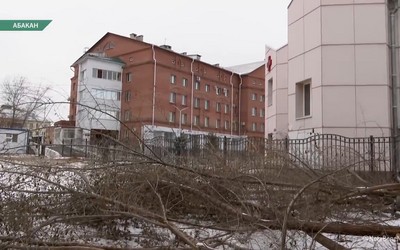 Под окнами медучреждения по улице Ленина коммунальщики убрали мусор за бездомным