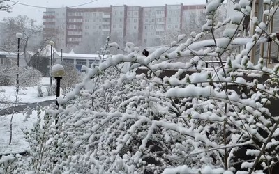 Саяногорск засыпало снегом