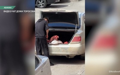 Сотрудники кафе в Абакане разделывали мясо во дворе дома