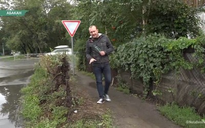 Дорожный знак полностью освободили от растительности