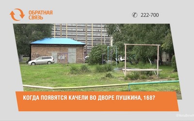Когда появятся качели во дворе Пушкина, 168?