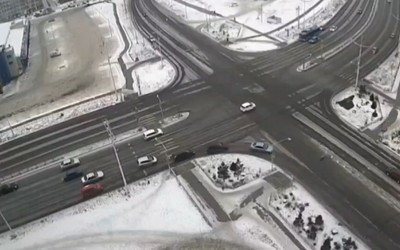 Момент ДТП с Мерседесом на Некрасова в Абакане