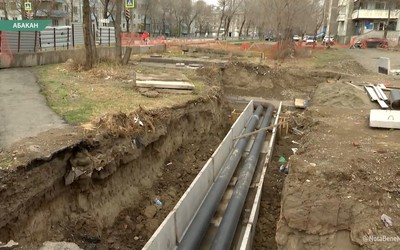 На Стофато в Абакане тепловики с осени делают ремонт 