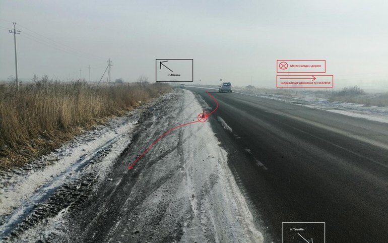 Иномарка слетела с трассы в Хакасии