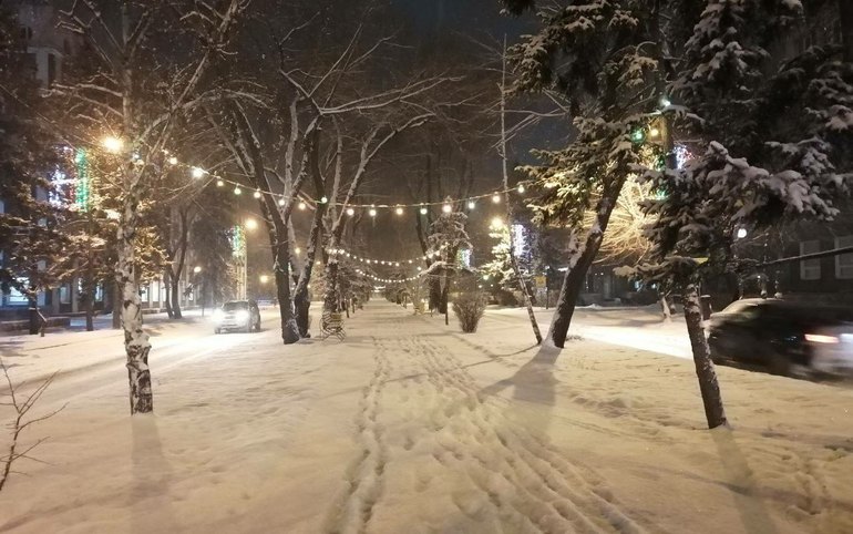 В Абакане сегодня зимняя сказка