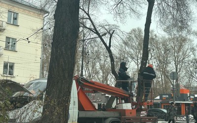 Новогоднюю иллюминацию готовят на Ленина. За елку возьмутся в понедельник 