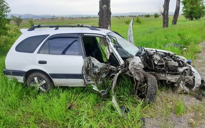 Зажало в салоне: в Хакасии лишенник врезался в электроопору