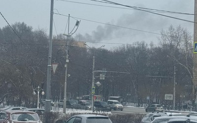 Пожар в многоэтажке в центре Абакана