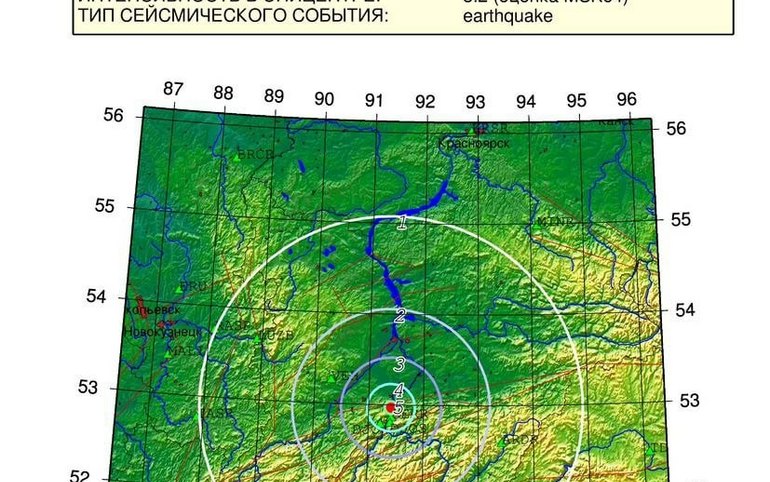 Землетрясение магнитудой 4,2 балла произошло в Хакасии ночью