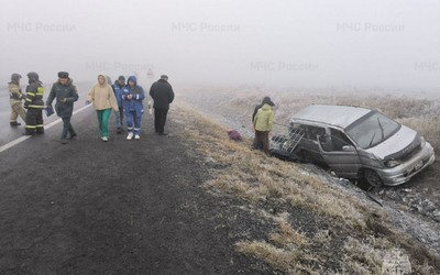 В перевёрнутой машине под Пригорском ехало 8 человек