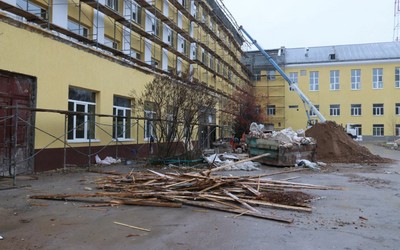 Фасад школы №1 в Абакане почти готов