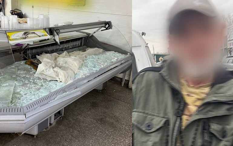 Мужчина с топором разгромил витрину на республиканском рынке в Абакане