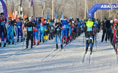 Больше 1,5 тысяч человек вышли на Лыжню России в Хакасии