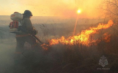 Всплеск степных пожаров зафиксирован в Хакасии в последний день марта
