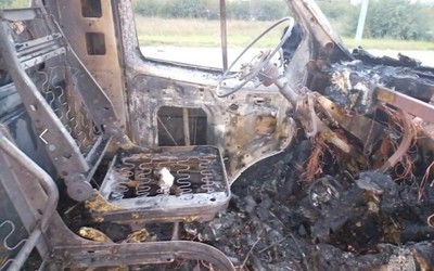 «Газель» сгорела на трассе Абакан - Подсинее
