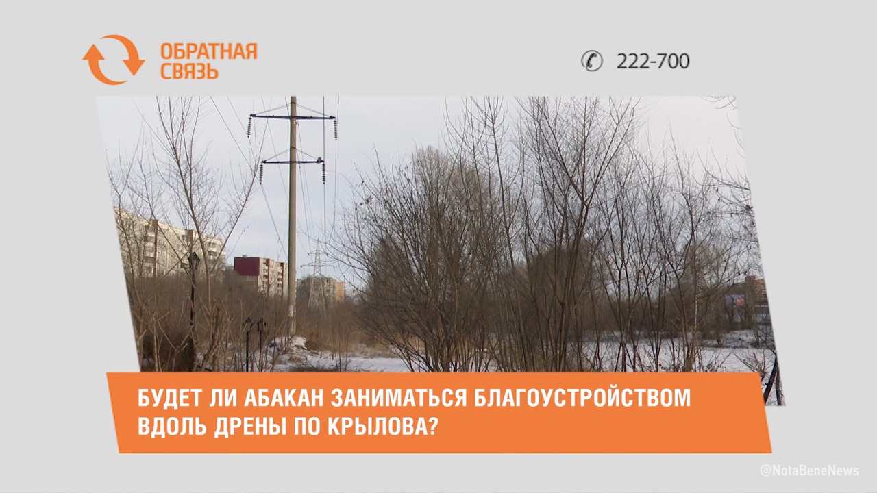 Будет ли Абакан заниматься благоустройством вдоль дрены по Крылова?